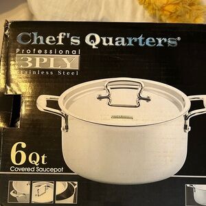 6 Qt Stainless Steel Covered Saucepot